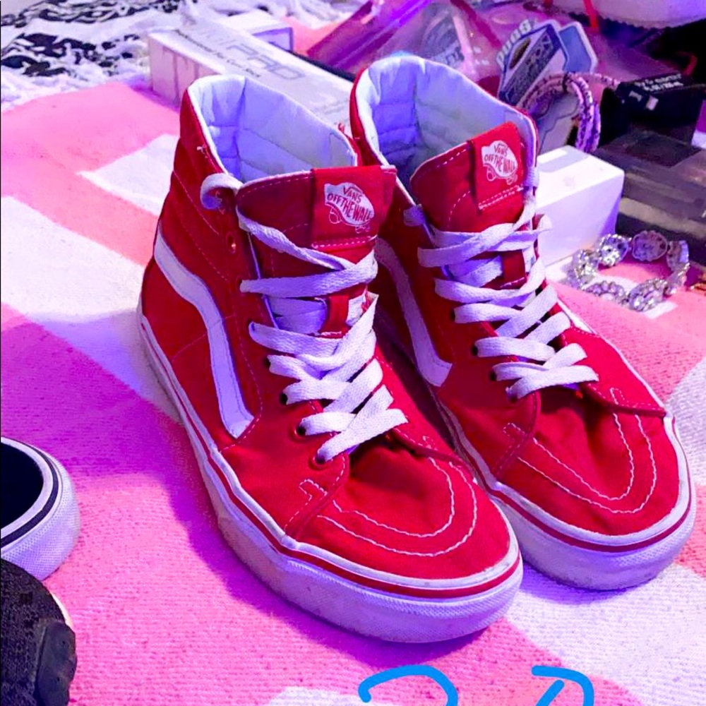 Red high top vans